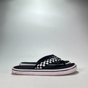Vans La Costa Lite Black White Checkerboard Casual Flip Flop Sandals Mens Size 7